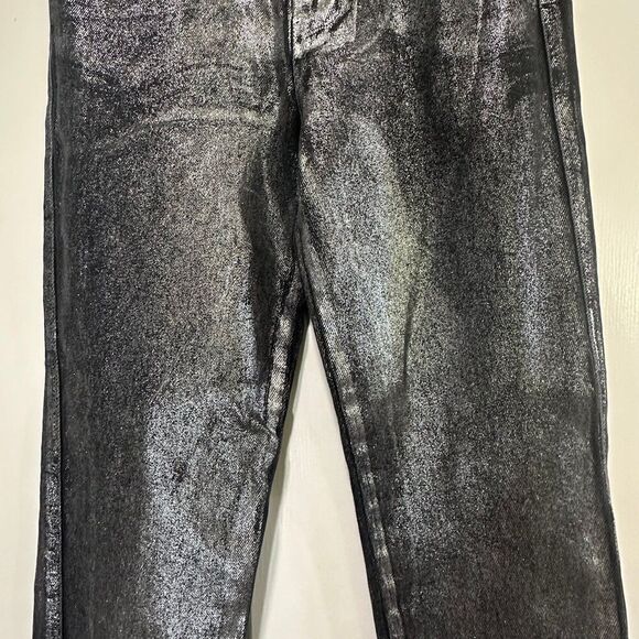 NWT FRAME Le Sylvie High Waist Straight Straight Leg Jeans Metallic - Picture 6 of 7